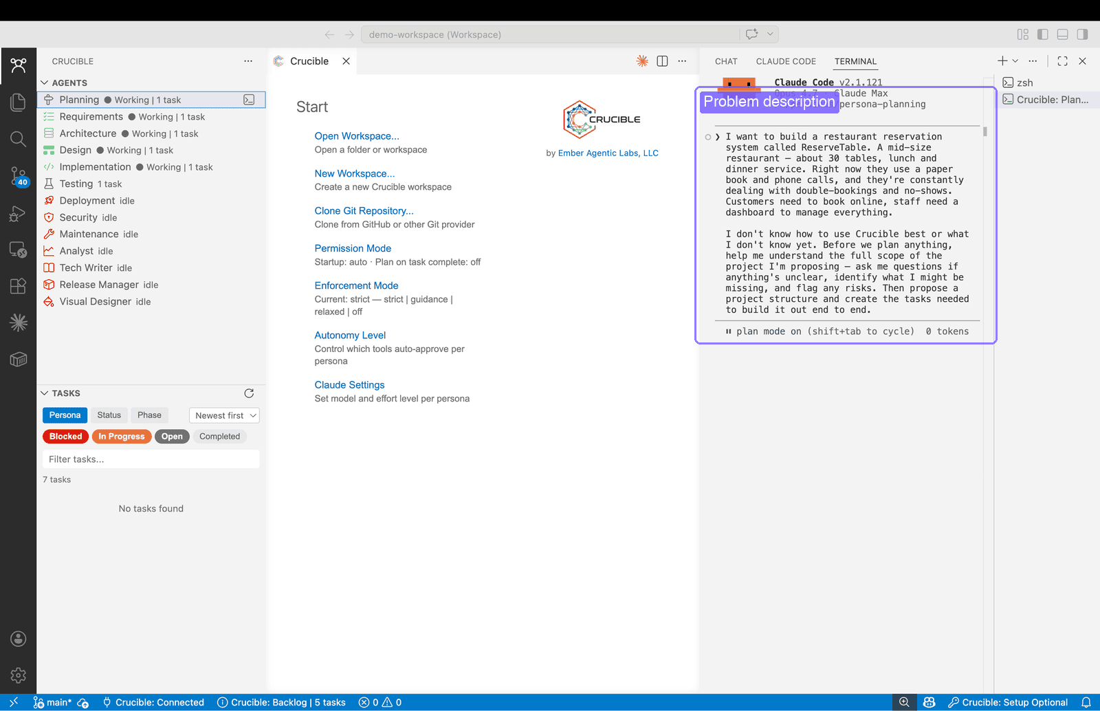 Project description prompt in Claude Code terminal